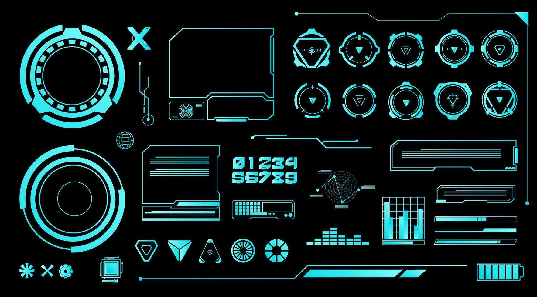 Futuristic Blue Interface in Cyber style Design vector