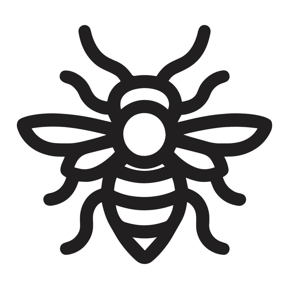 Black and White Honeybee Line Art Design vector