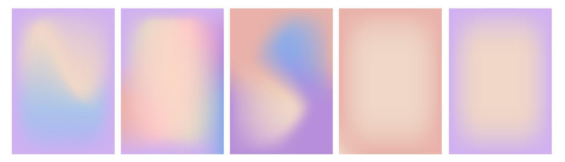 Y2k aesthetic blue gradient background. Violet orange mesh texture. Vertical aura posters vector