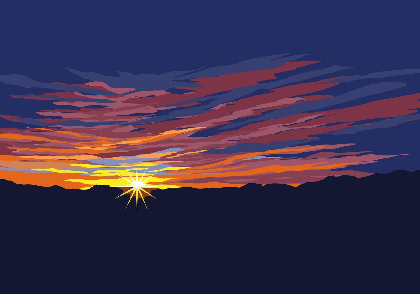 Sunset dusk background vector