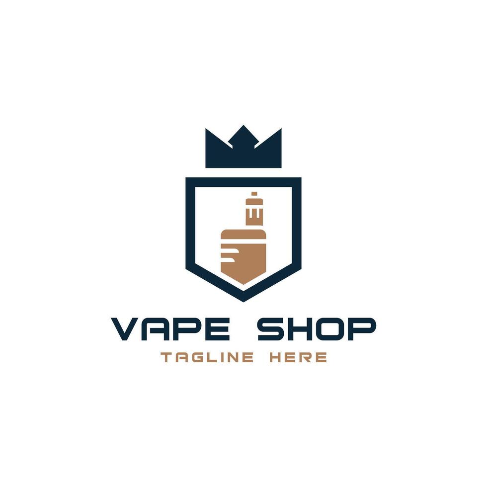 premium vape shop logo design concept vector