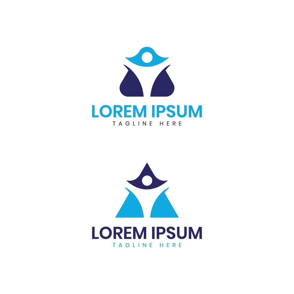 people triangle human wellness logo design modern minimal wellbeing healthcare vector