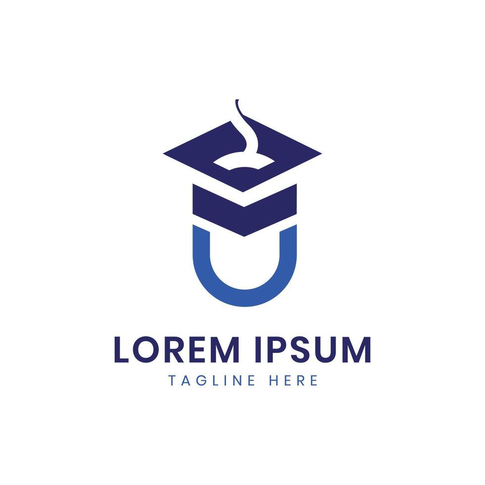 online education logo design graduation cap mouse creative concept e-learning business vector