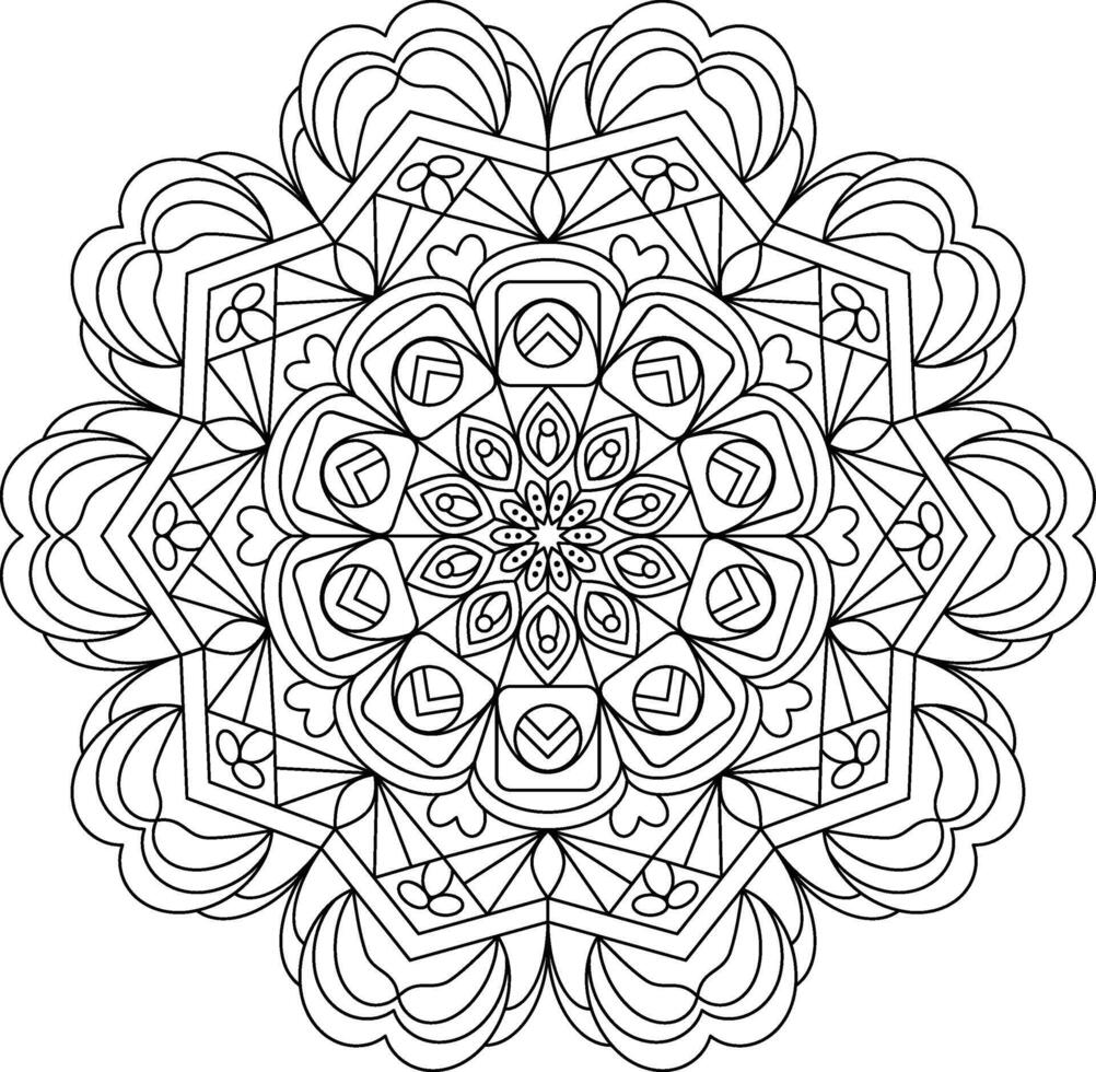 Intricate Ornamental Mandala for Coloring Books, Relaxation, and Mindfulness vector