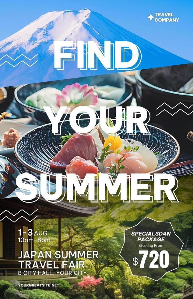 Japan Summer Travel Fair Poster template