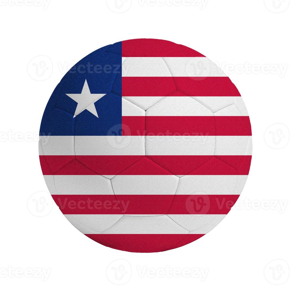 Soccer ball with flag of Liberia photo