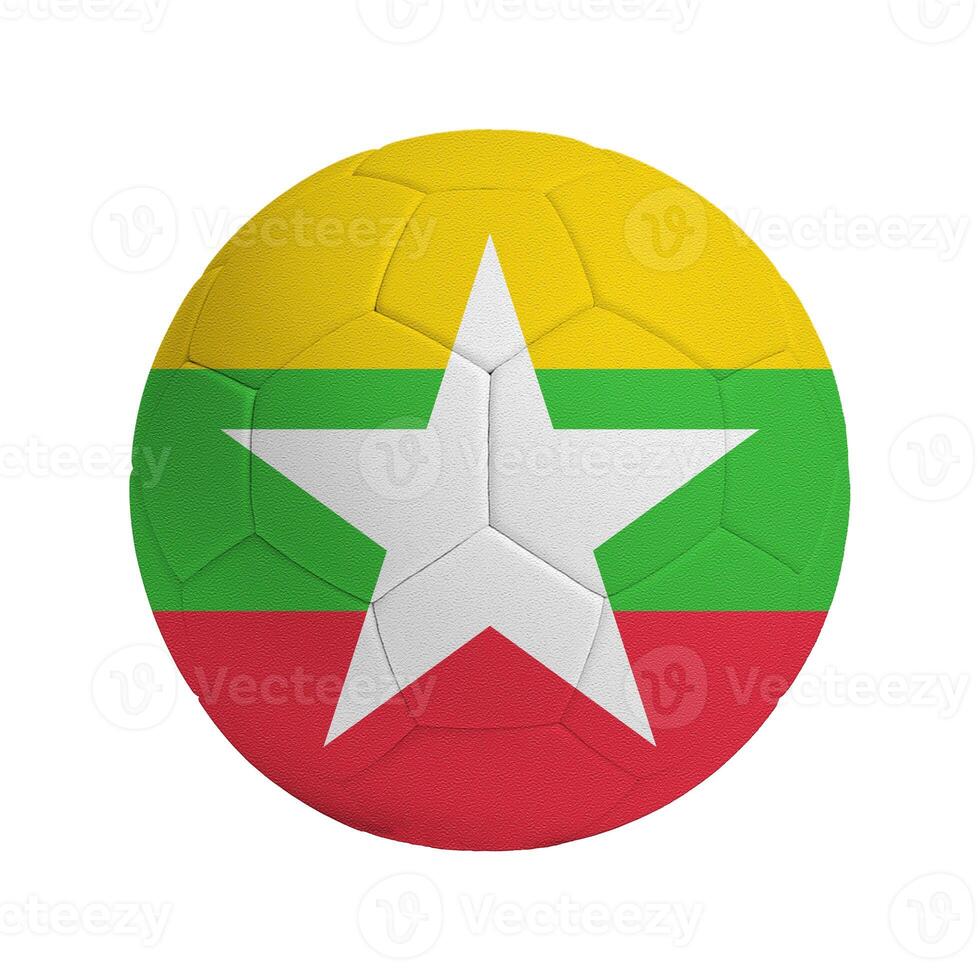 Soccer ball with flag of Myanmar photo