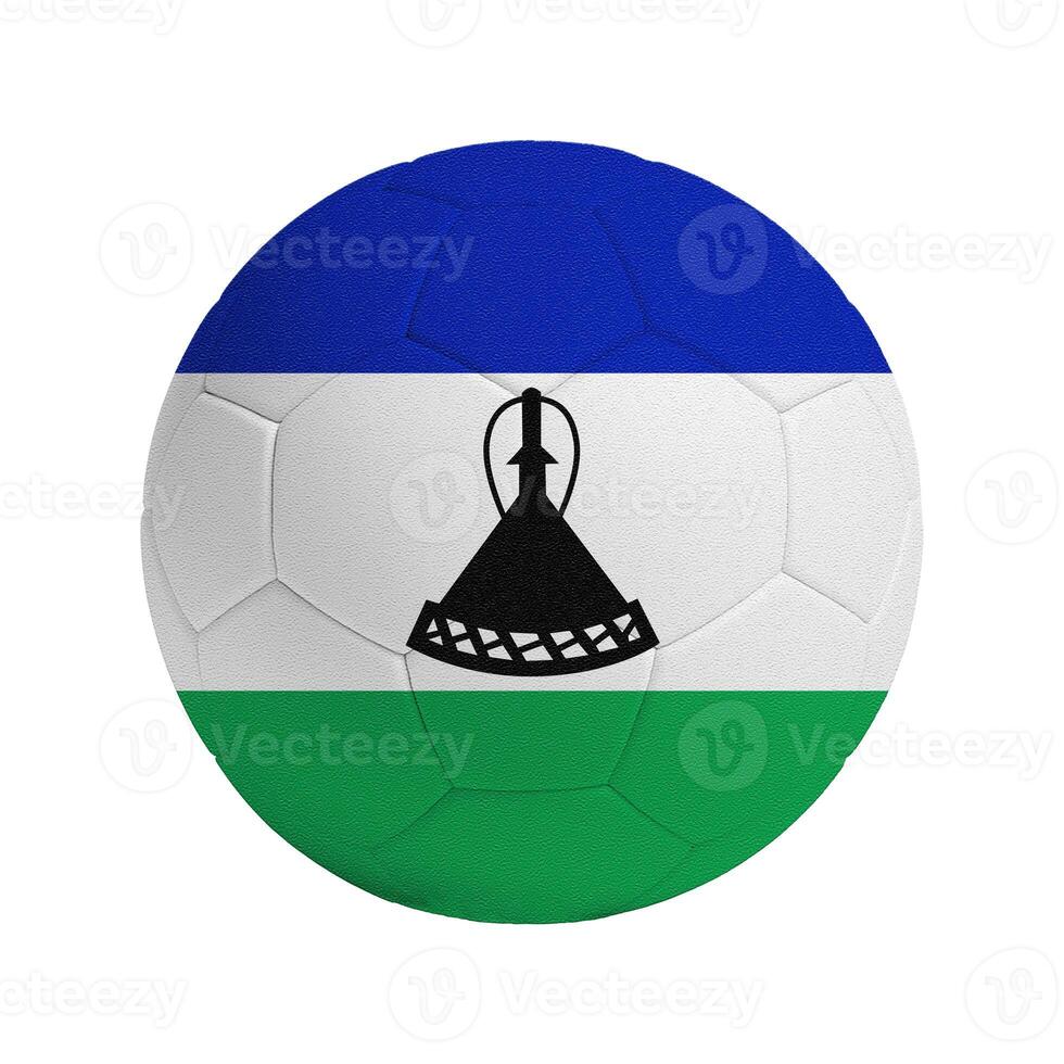 Soccer ball with flag of Lesotho photo