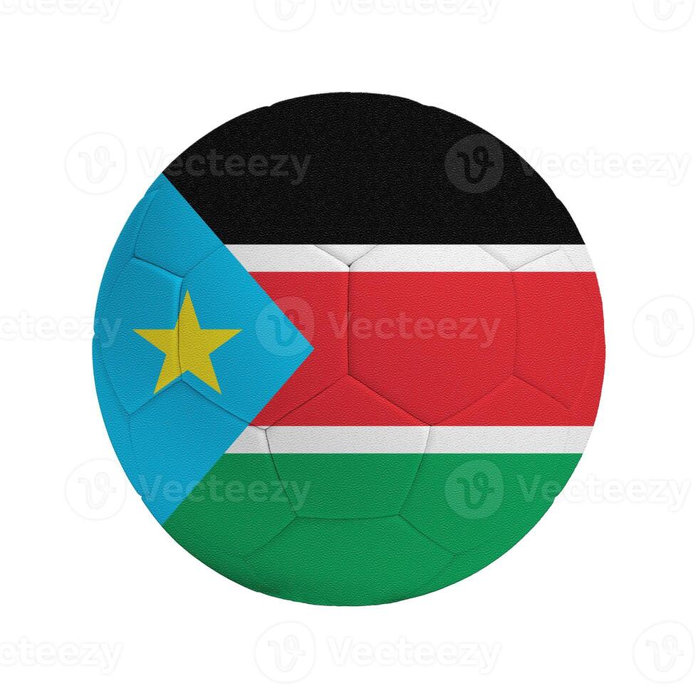 Soccer ball with flag of South Sudan, photo