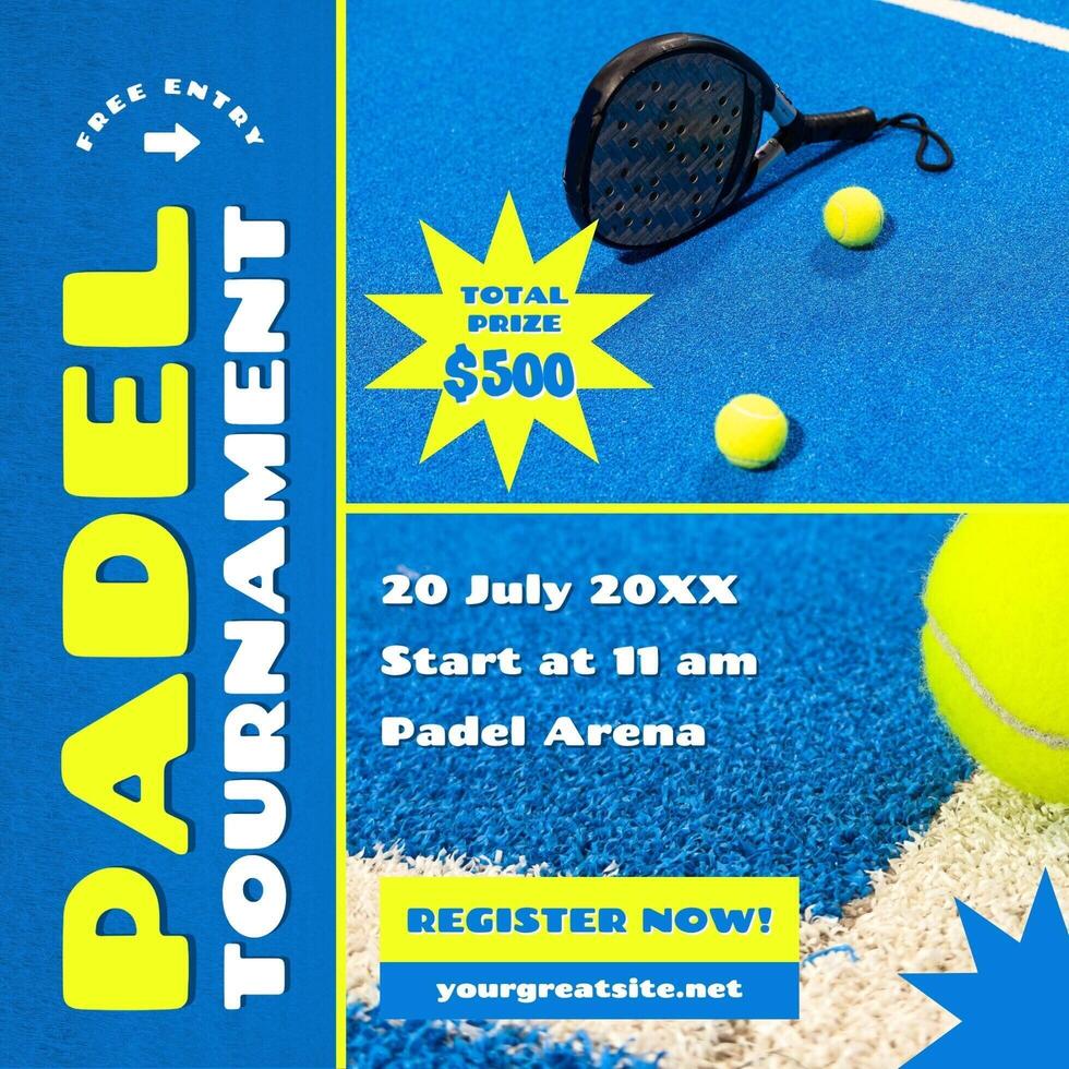 Modern Padel Tournament Instagram Post template