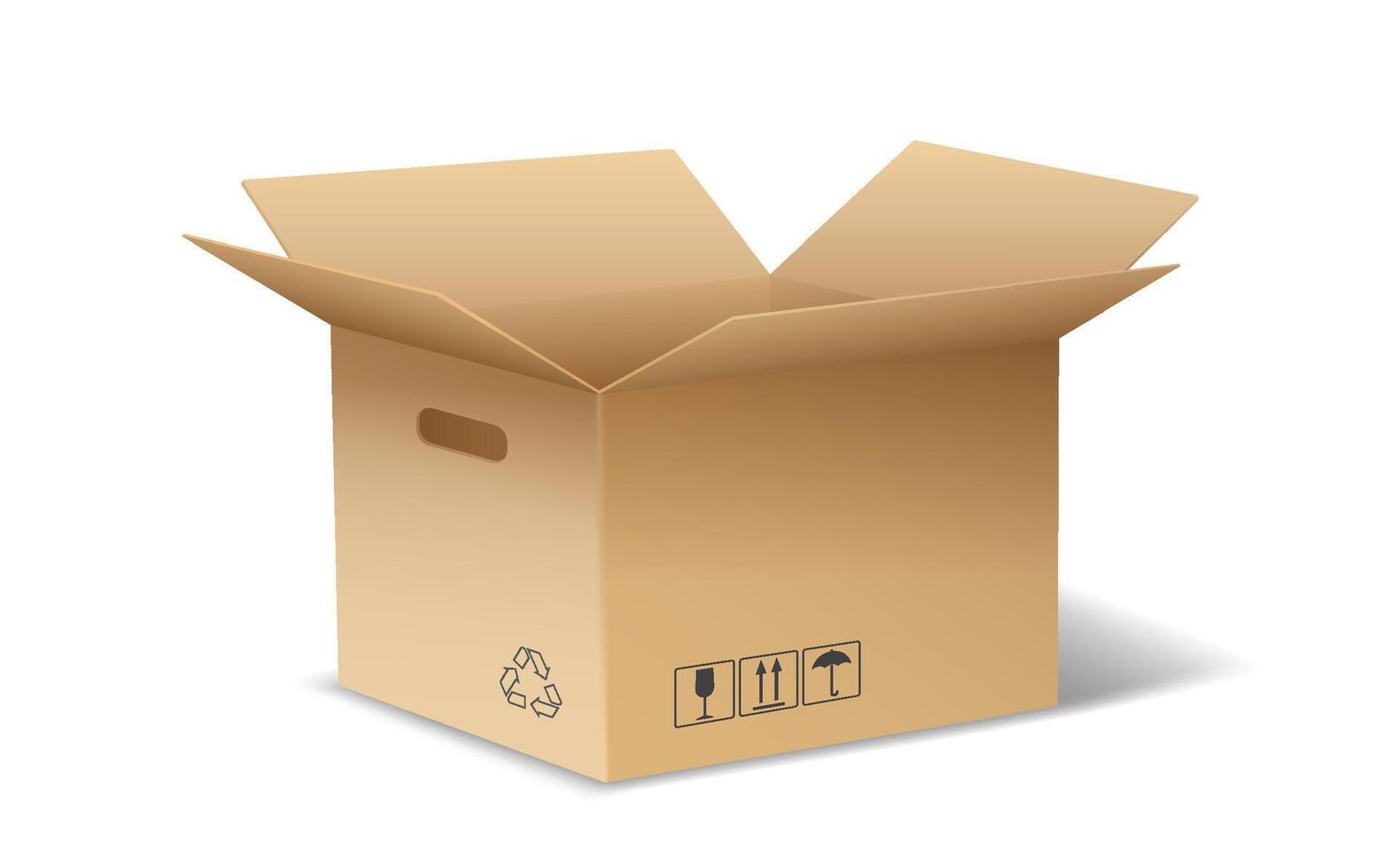 Open cardboard box for shipping vector