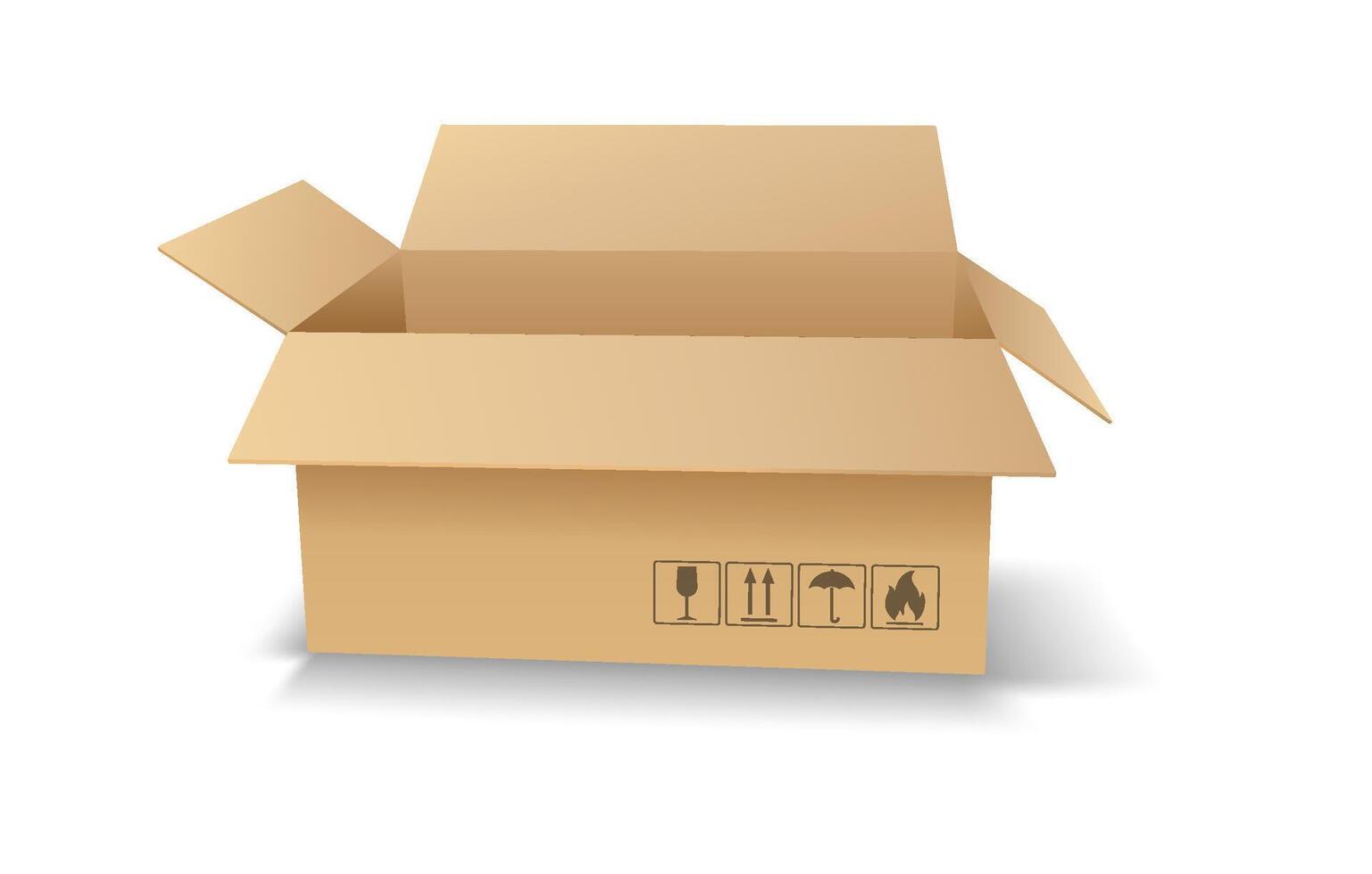 empty cardboard shipping box vector
