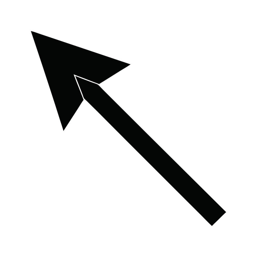 Black Arrow Pointing Upwards and to the Left vector