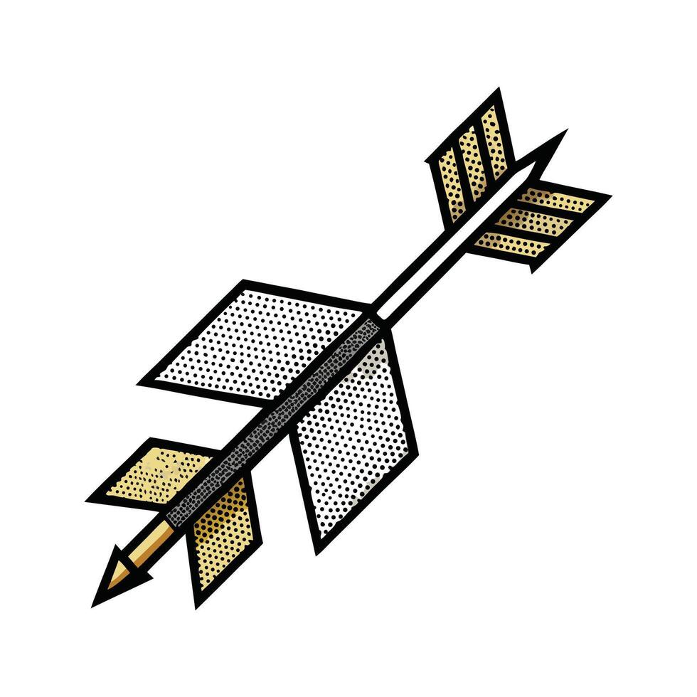 Arrow pointing upwards on a diagonal, representing direction and aim. vector