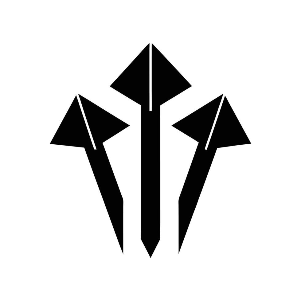 Trio of Upward Arrows on White Background vector