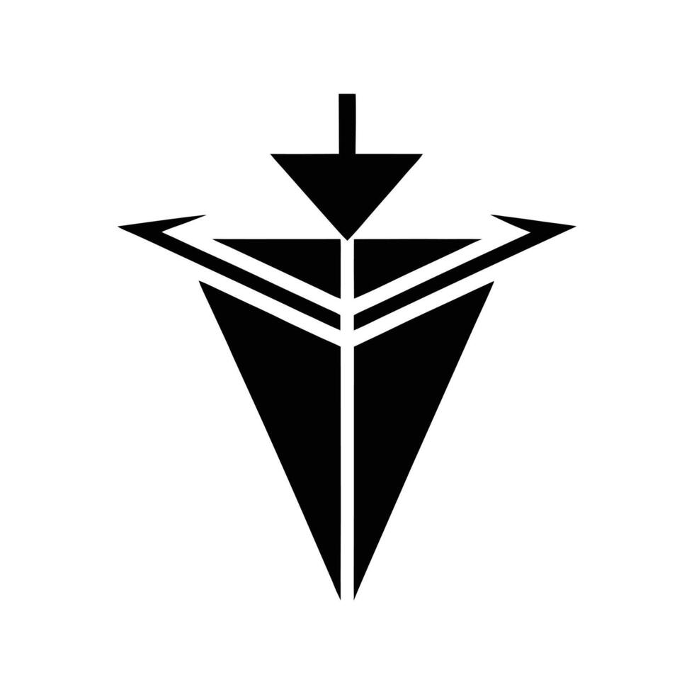Abstract Geometric Symbol with Arrows vector