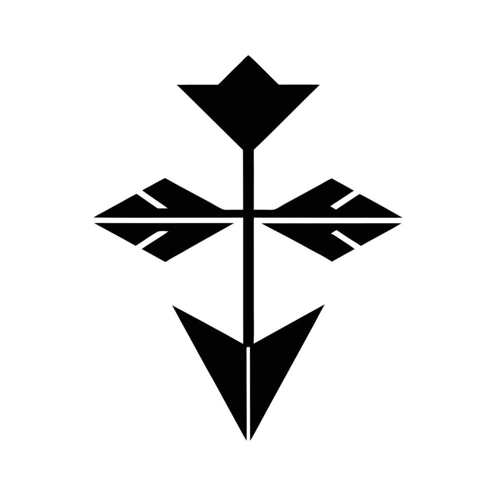 Arrow Symbol and Cross Design on White Background vector