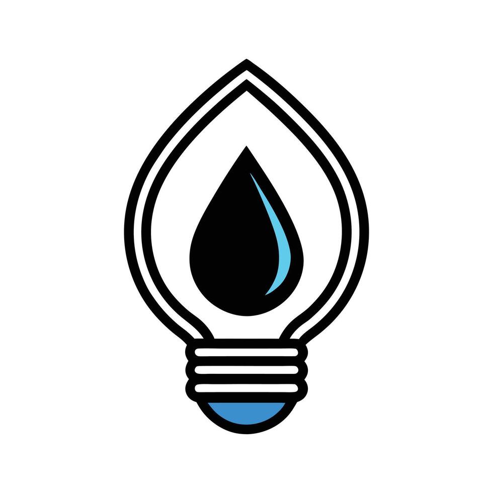 Water Drop inside of a Light Bulb vector