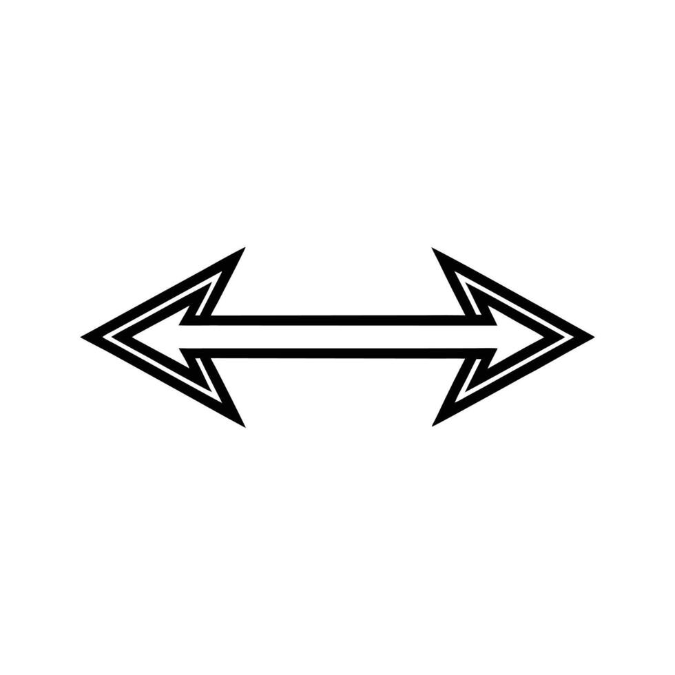 Horizontal Arrow Icon Indicating Opposite or Two-Way Direction vector
