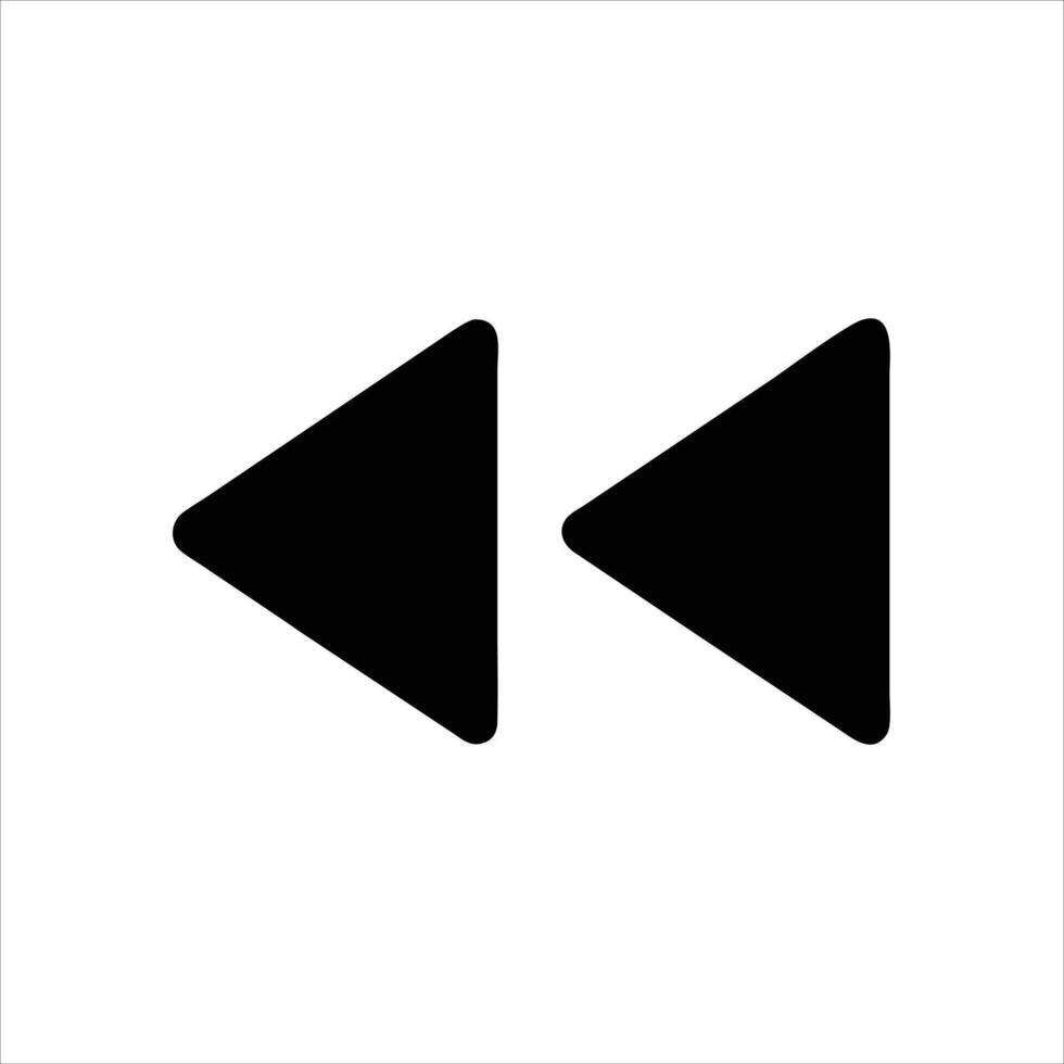 Rewind Symbol Double Arrow Indicating Backward Playback vector