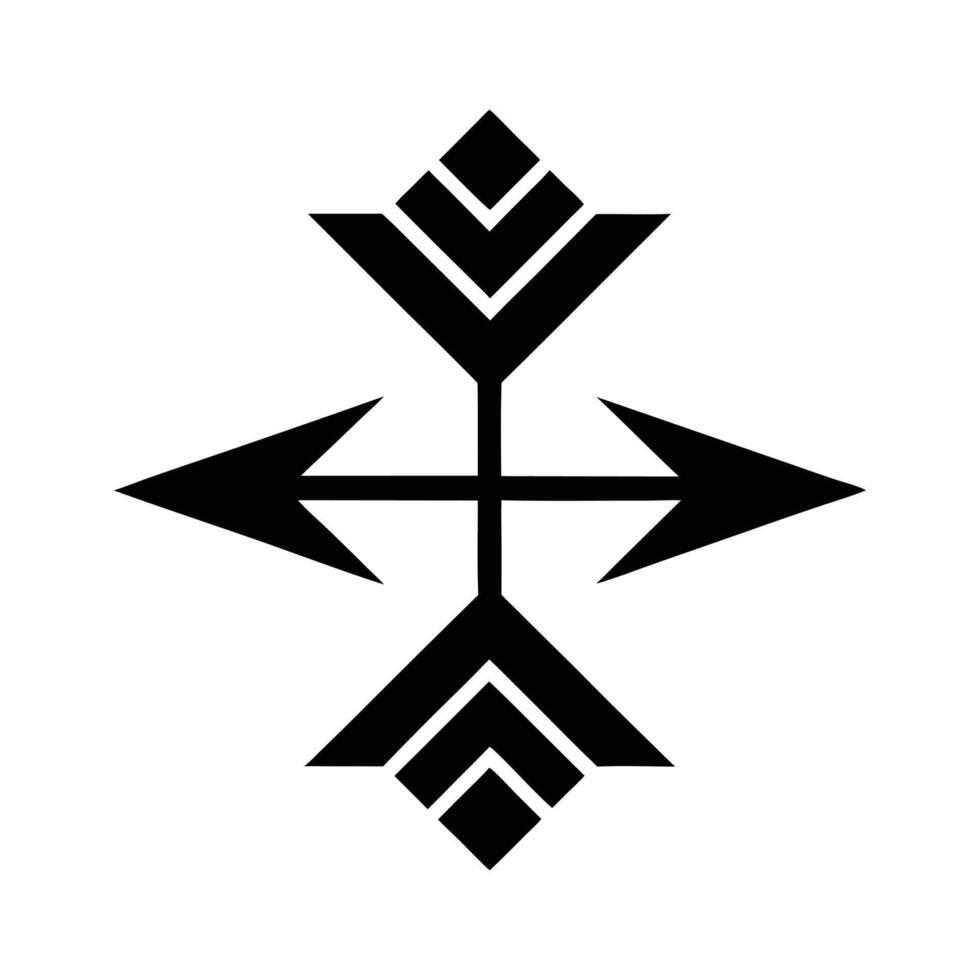 Directional Arrows and Geometric Cross Symbol vector