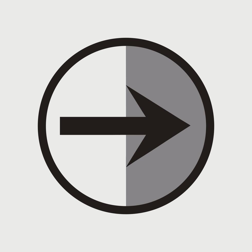 Circular Arrow Icon Indicating Right Direction vector