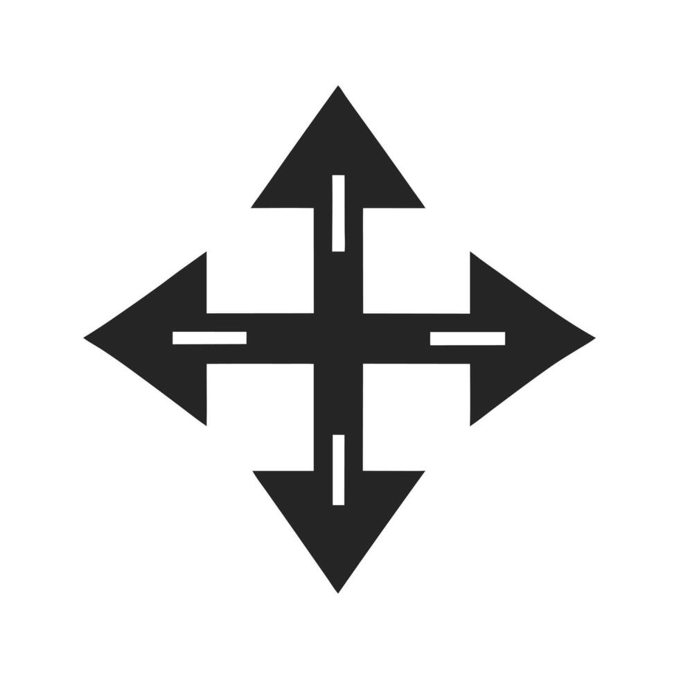Four Arrowheads Pointing in Different Directions vector
