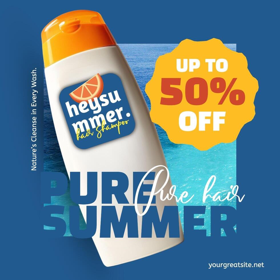 Shampoo For Summer Ads template