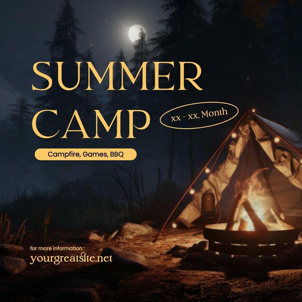 Modern Summer Camp Information Instagram Post template