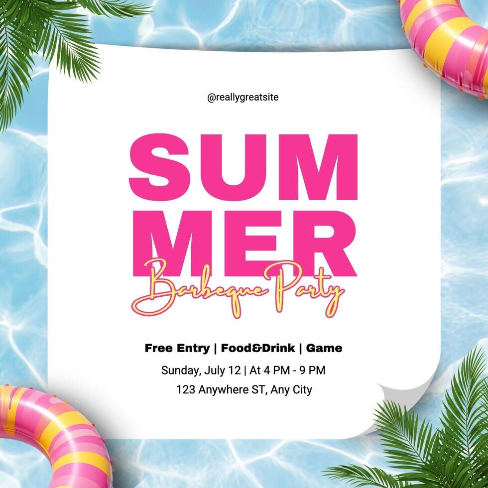 summer barbeque party instagram post template