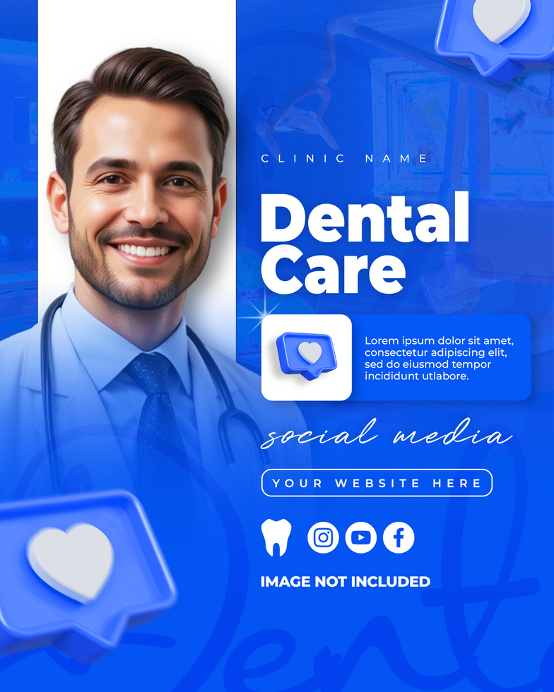 Customizable social media design for dental clinics psd
