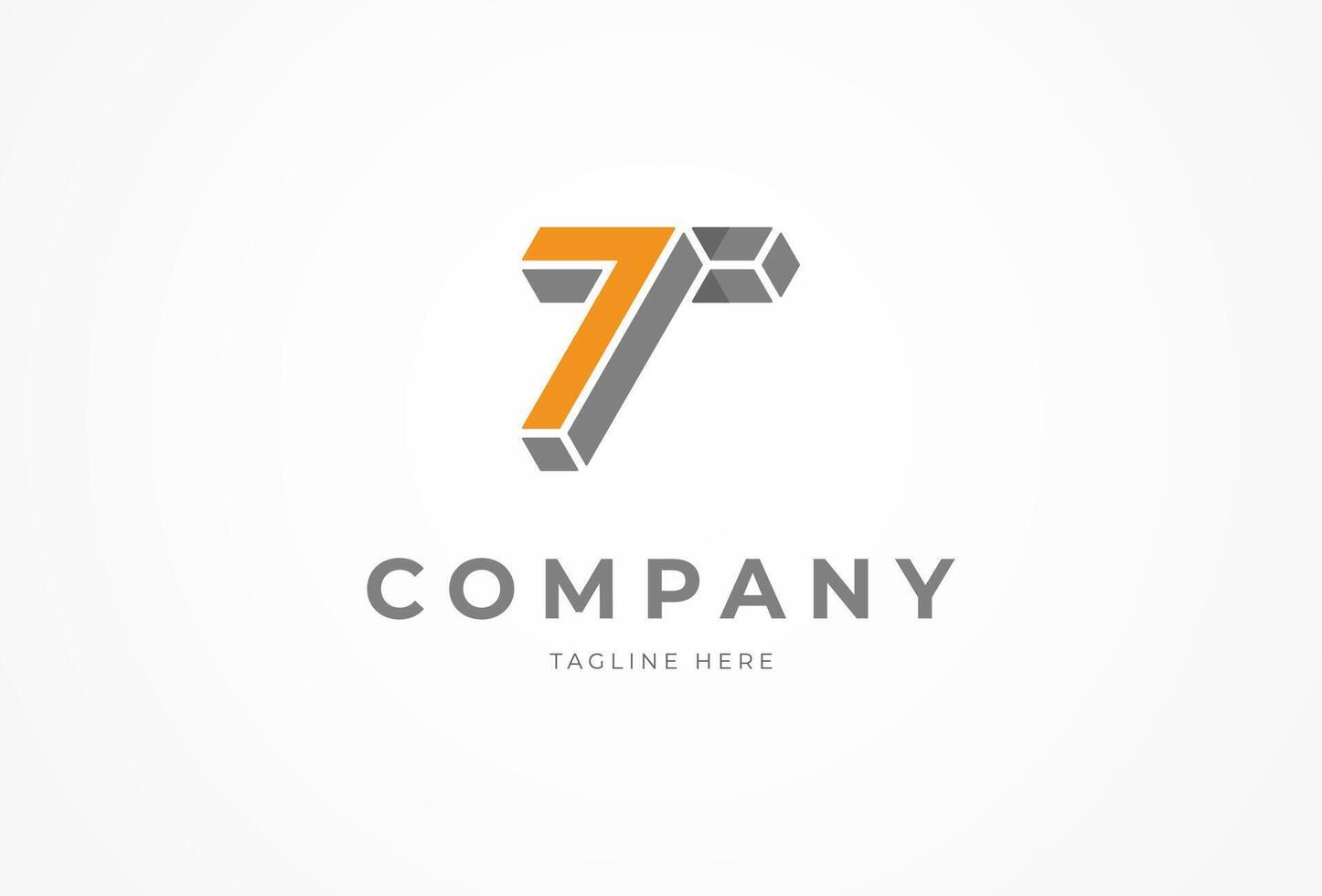 3D 7T Logo for Company Branding vector