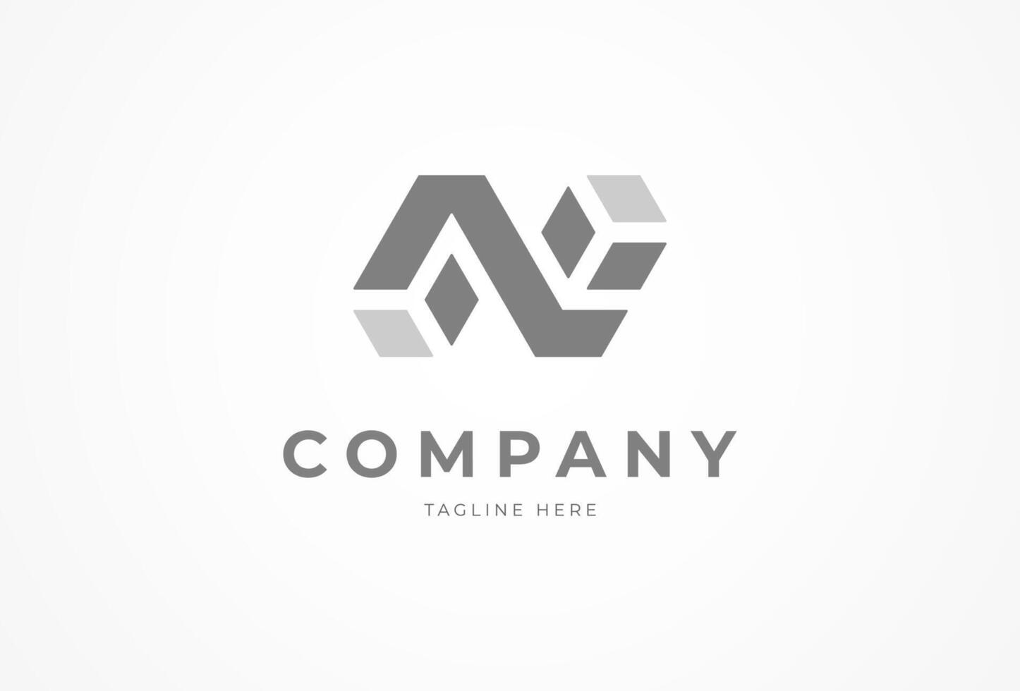 Abstract 3D Letter N Logo for Company Branding vector