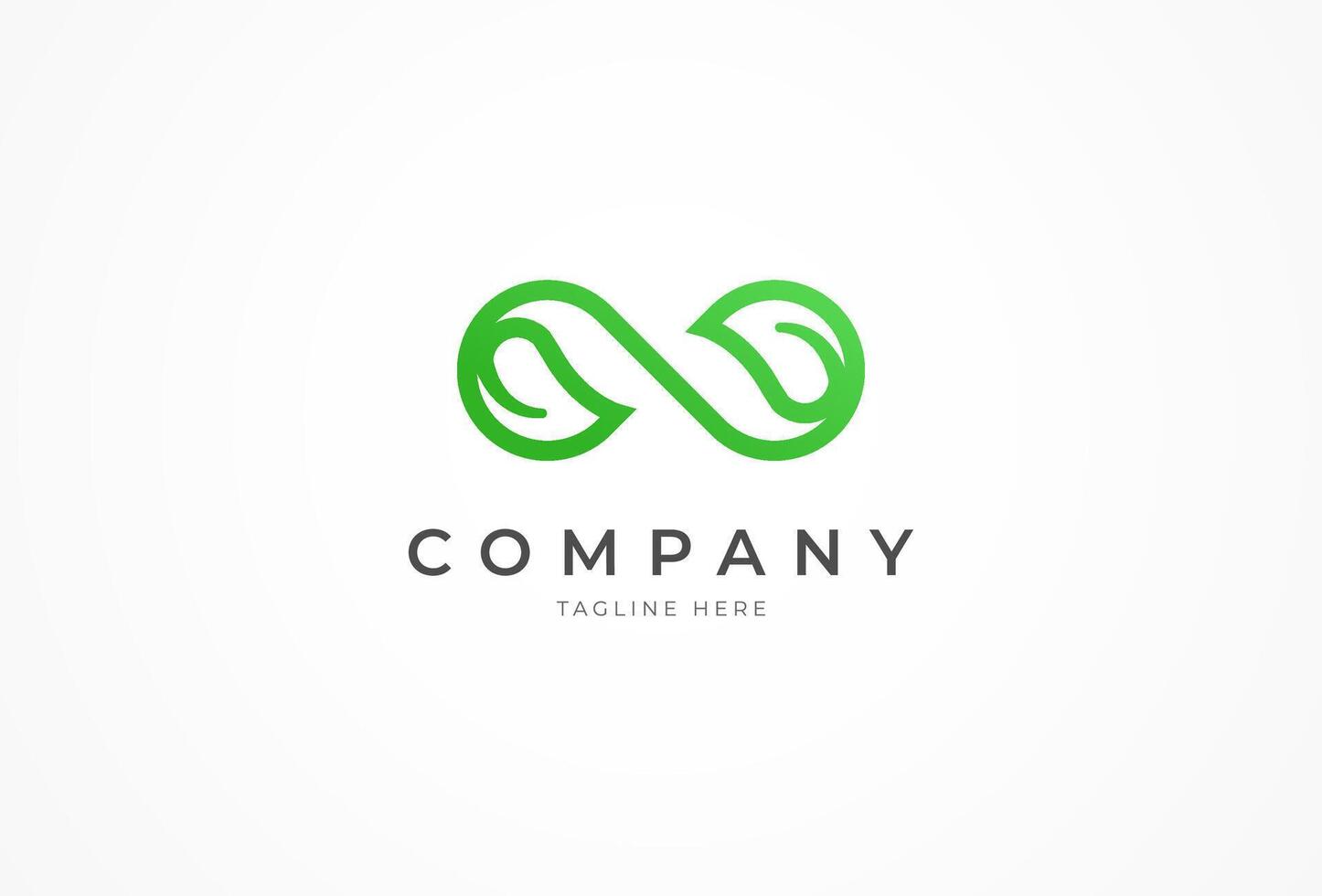 Infinity Logo Design, Infinity with leaf combination, infinity design template element, vector