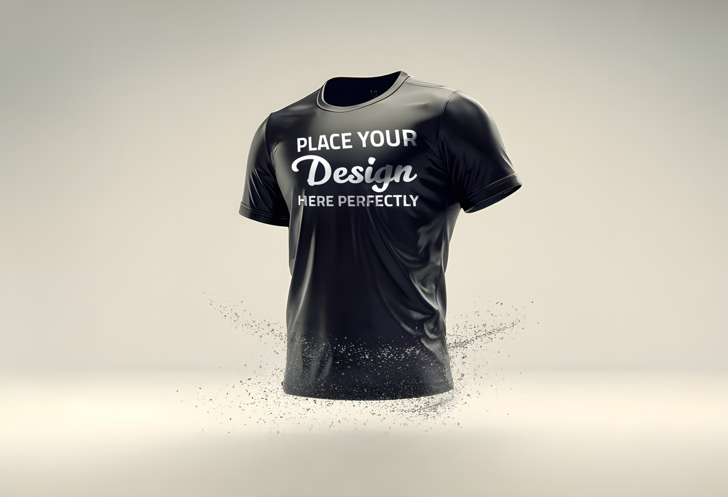 Dynamic t shirt mockup with a diffused background psd