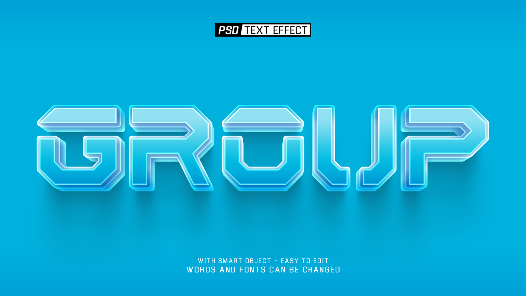 group 3d text effect psd