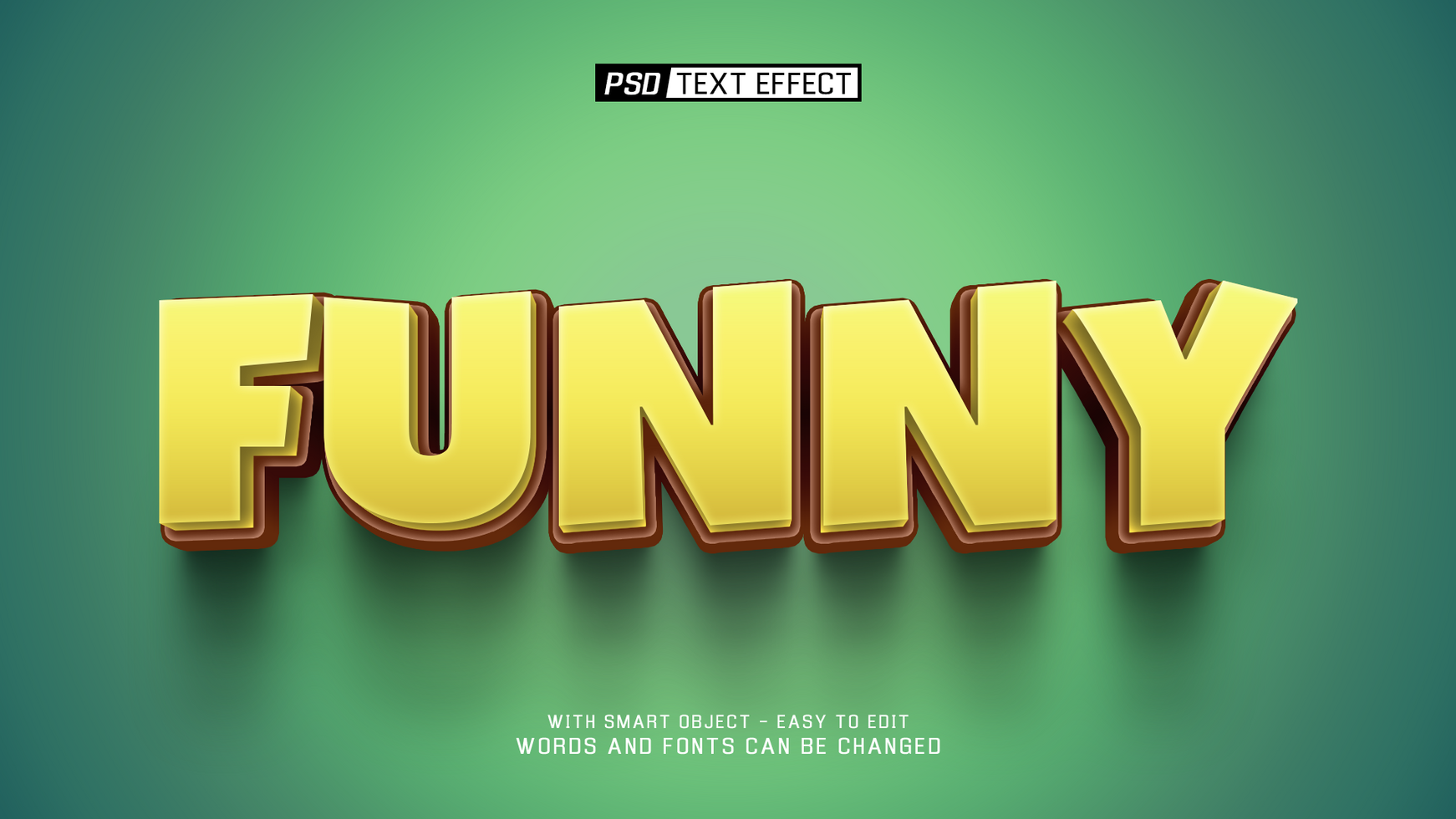 funny 3d cartoon text effect psd