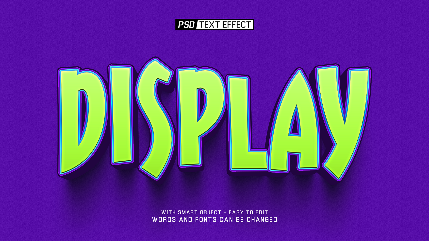display 3d text effect psd