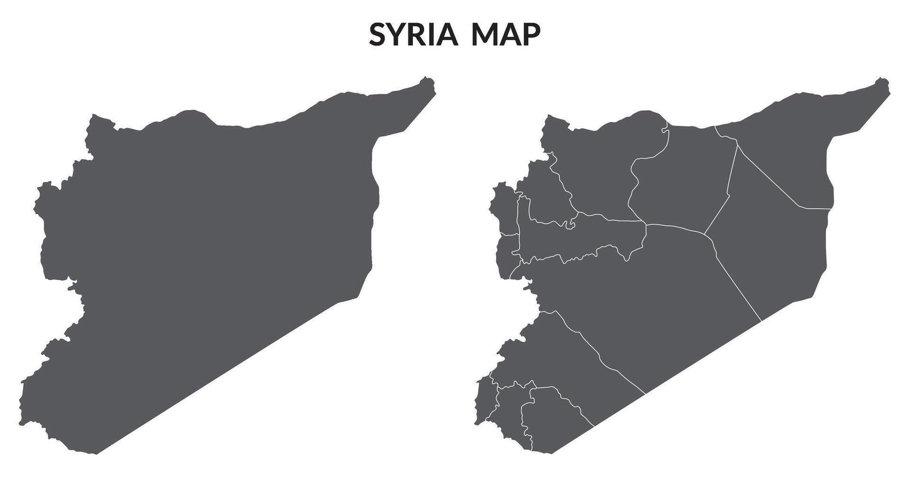 Syria map set. Map of Syria in set with grey color vector