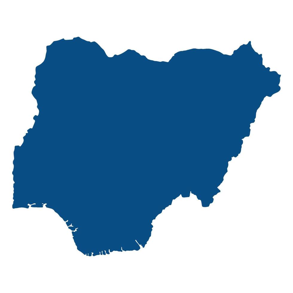 Nigeria map. Map of Nigeria in blue color vector