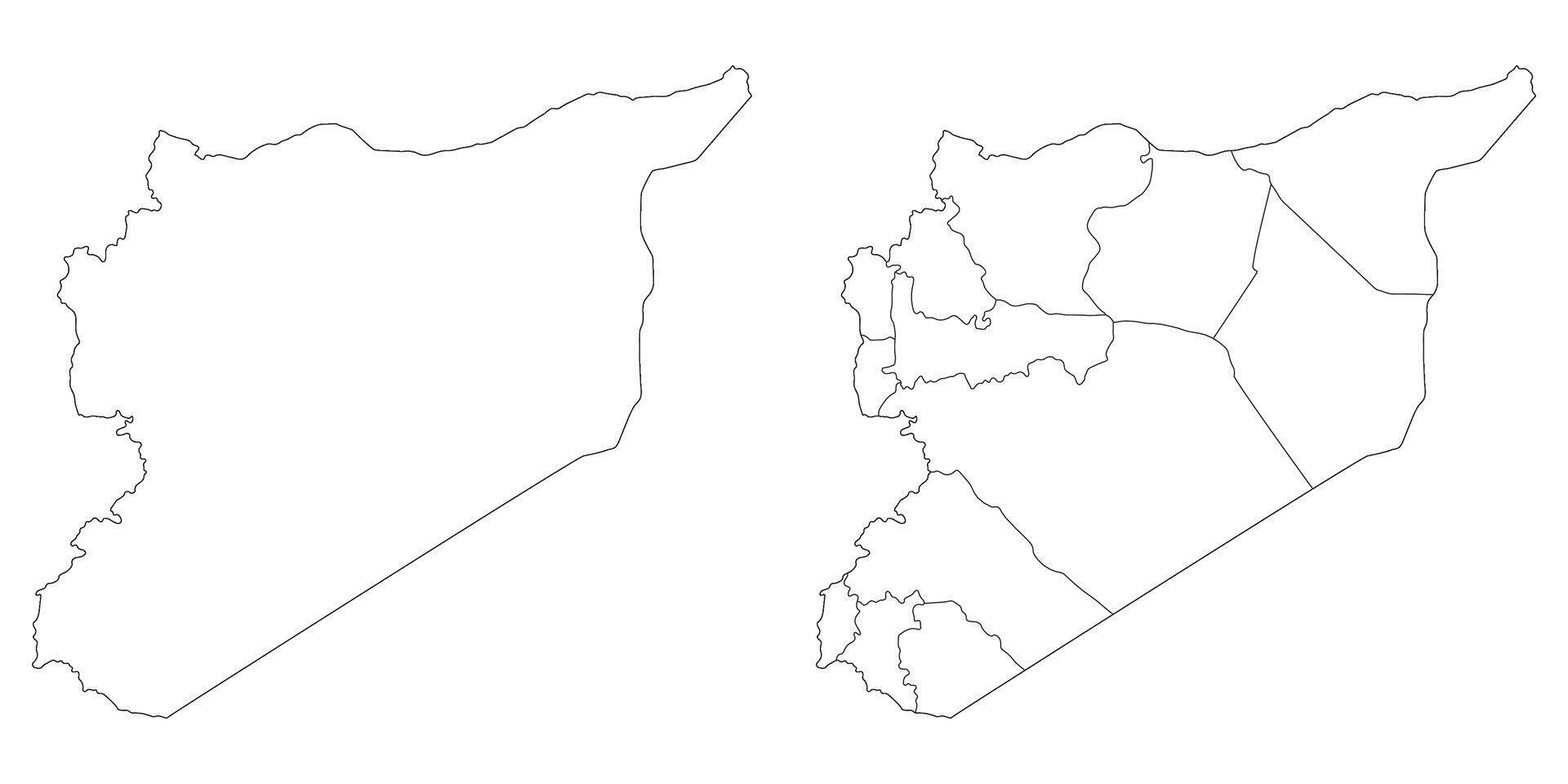 Syria map set. Map of Syria in set with white color vector