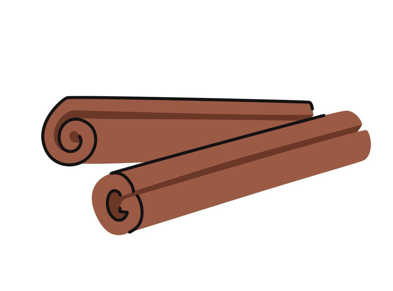Cartoon cinnamon sticks. flat illustration. vector