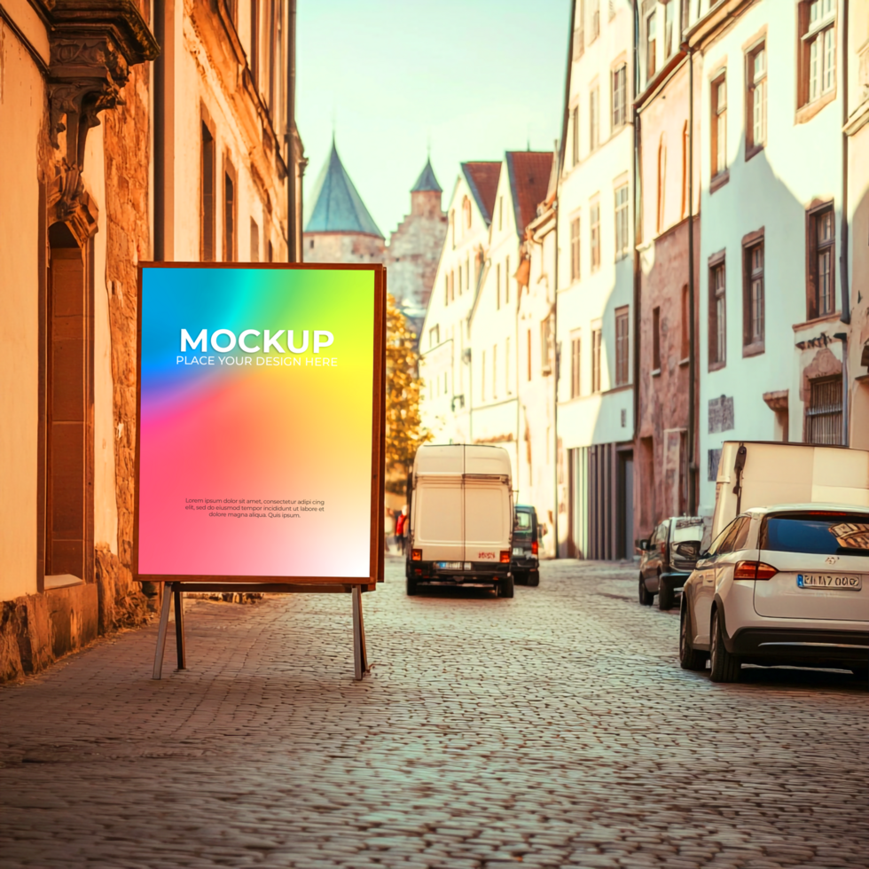 Vibrant Billboard Mockup City Street Advertising psd