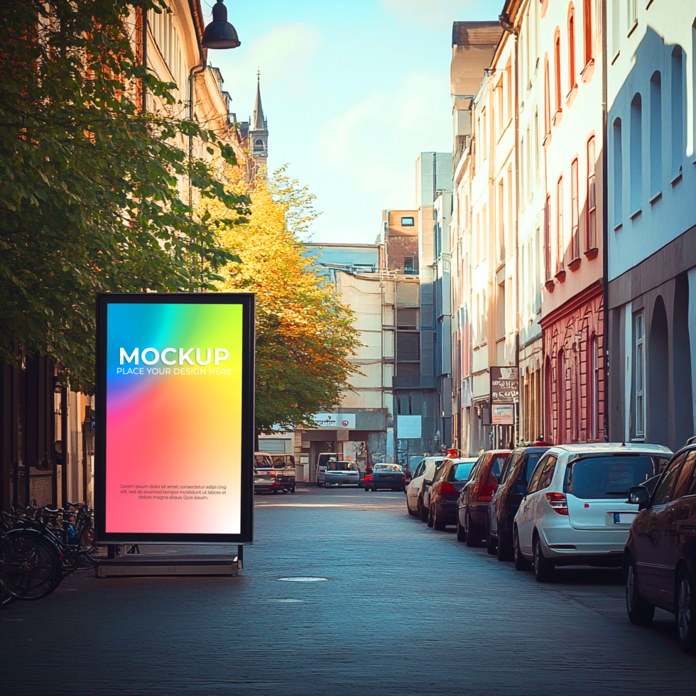 Vibrant City Street Mockup Advertising Billboard Design psd