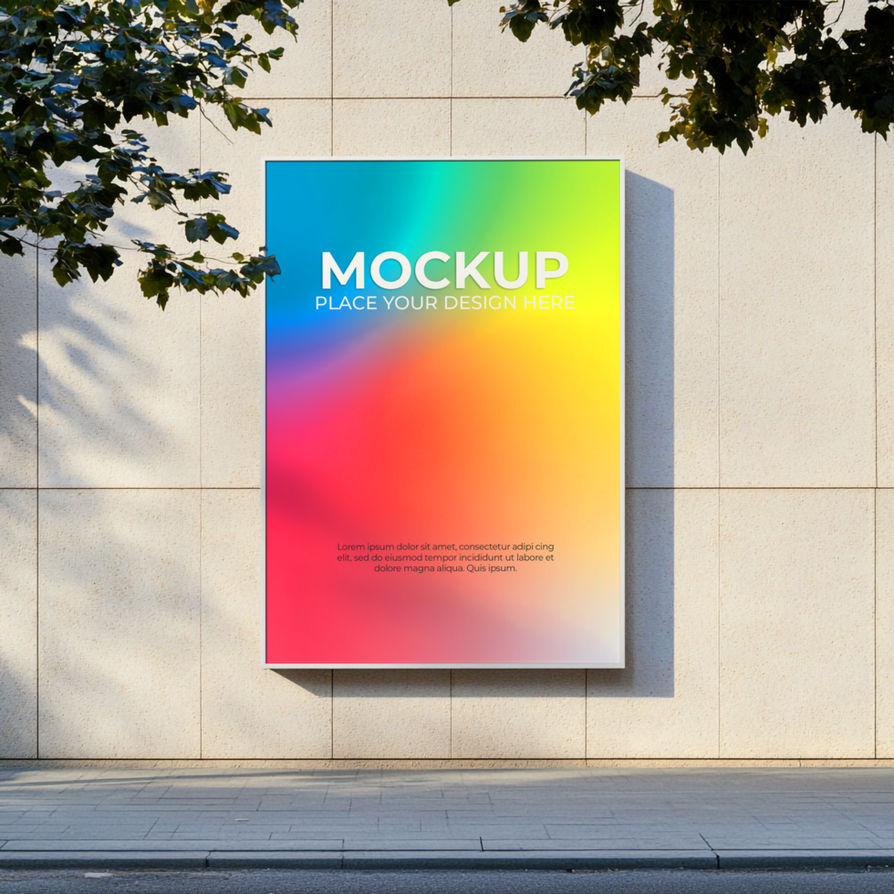 Vibrant Poster Mockup Showcase Your Design on City Walls psd