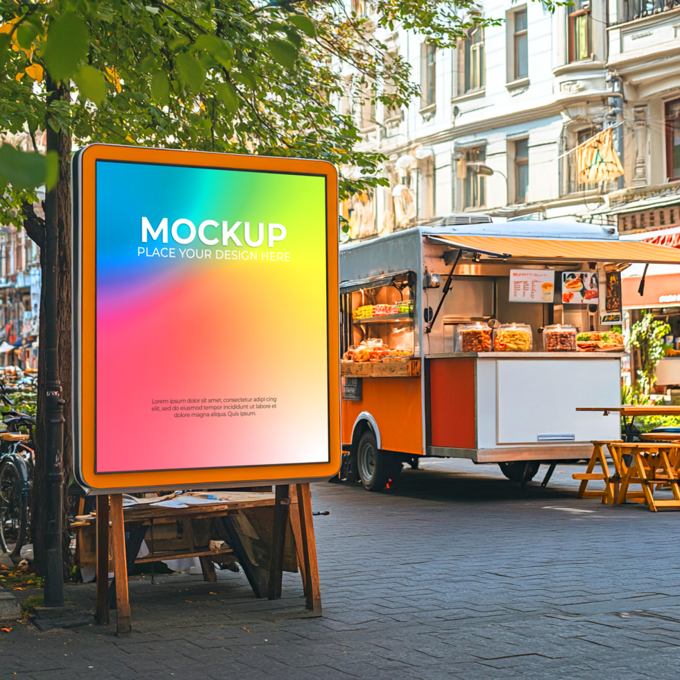Vibrant Street Ad Mockup Cityscape Billboard Design Template psd