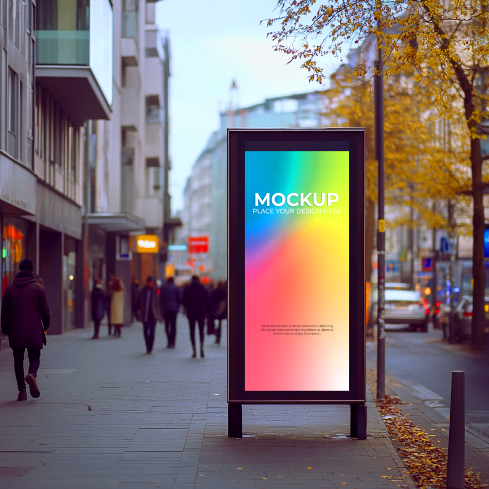 Vibrant Cityscape Billboard Urban Advertising Marketing Inspiration psd