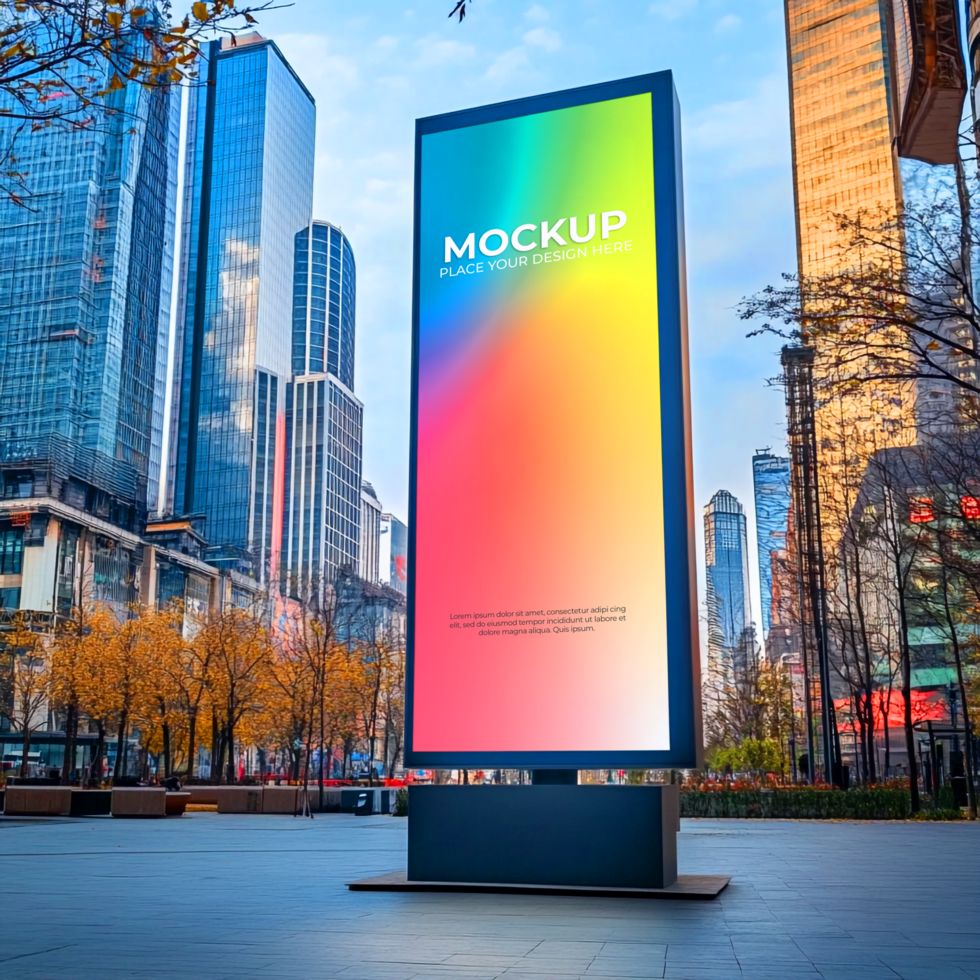 Vibrant City Billboard Mockup Modern Outdoor Advertising Design psd