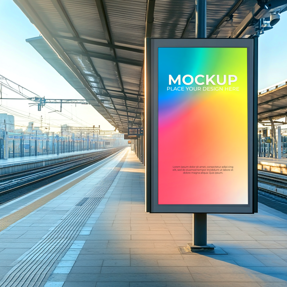 Vibrant Cityscape Billboard Mockup Modern psd