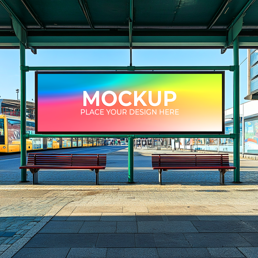 Bus Stop Billboard Mockup Showcase Your Ad Campaign Design psd